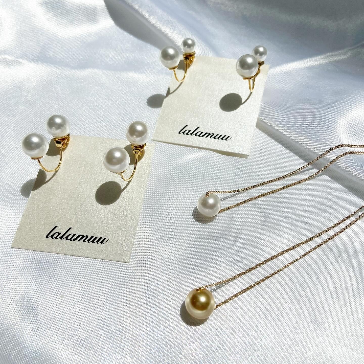 【ピアスとネックレスのセット♪】一粒パールネックレス×2wayピアス