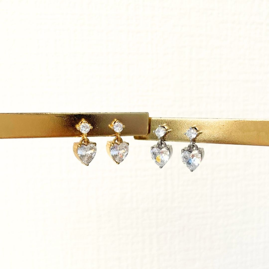ハートジルコニアピアス