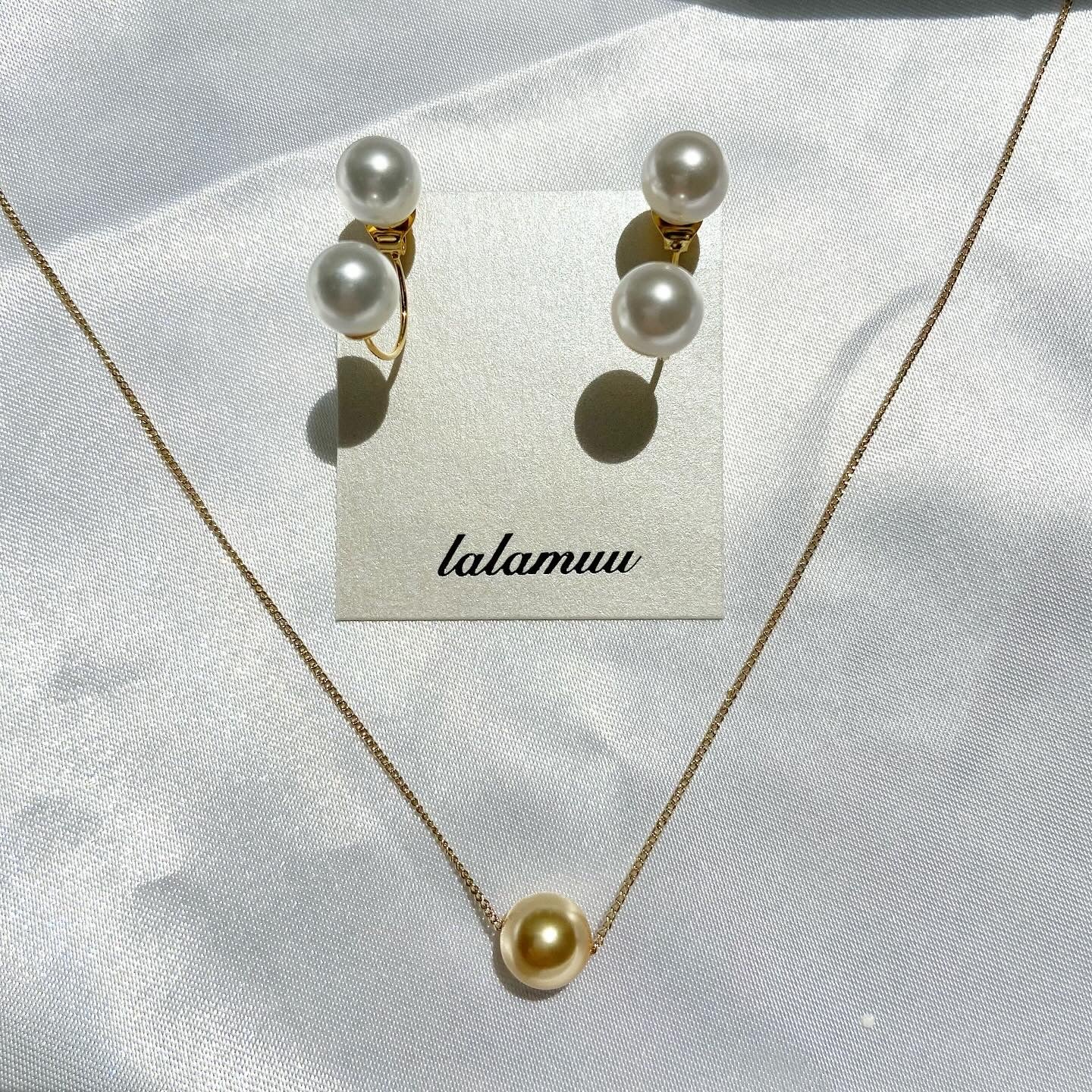【ピアスとネックレスのセット♪】一粒パールネックレス×2wayピアス