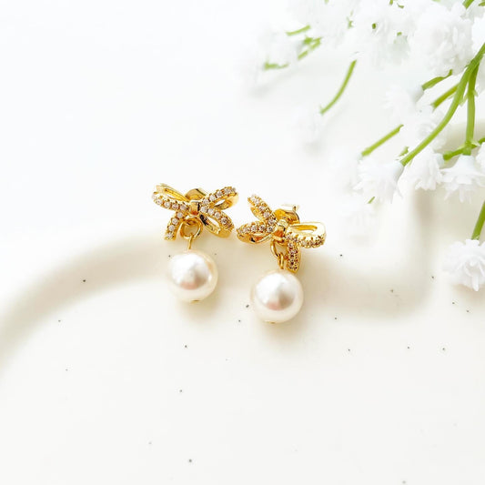 2wayリボンバックキャッチピアス A80