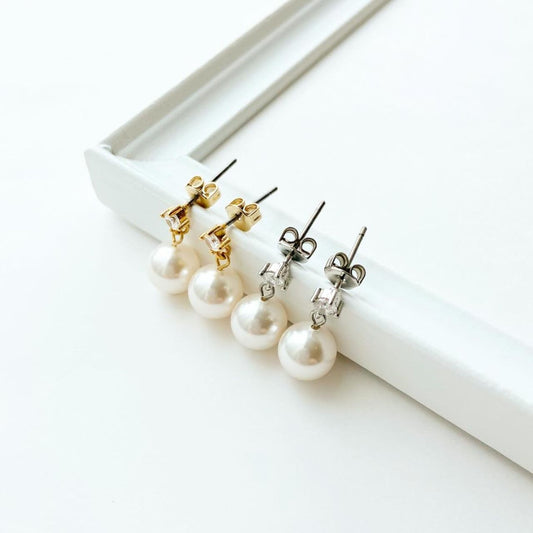 8mmパールジルコニアピアス