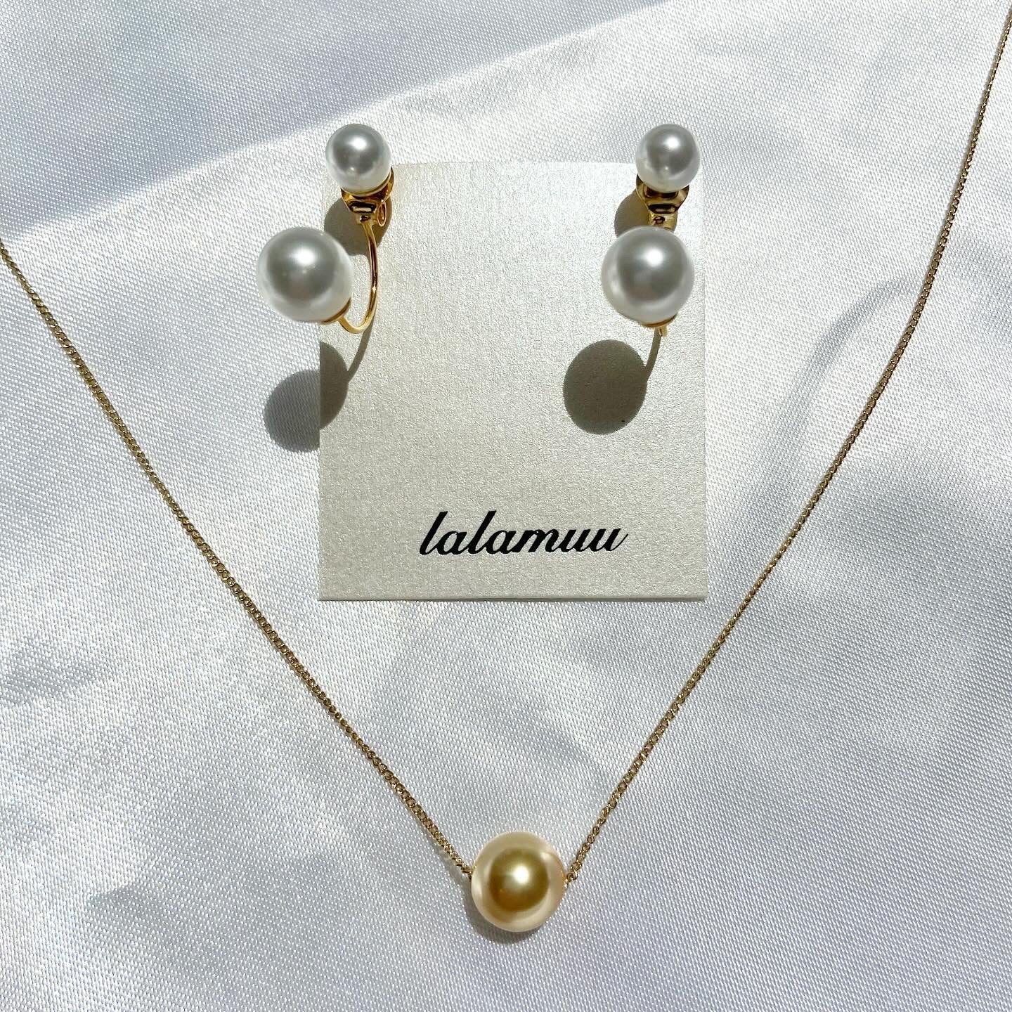 【ピアスとネックレスのセット♪】一粒パールネックレス×2wayピアス