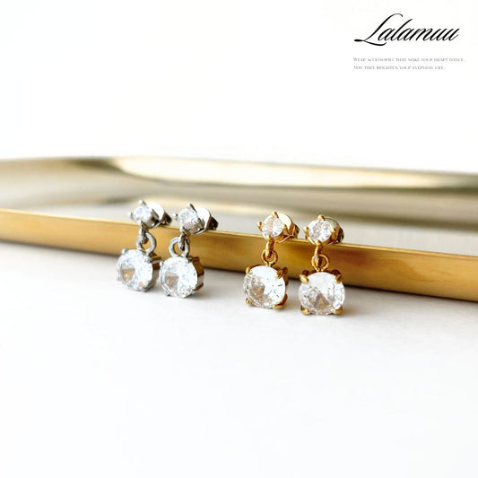 ラウンドジルコニアピアス