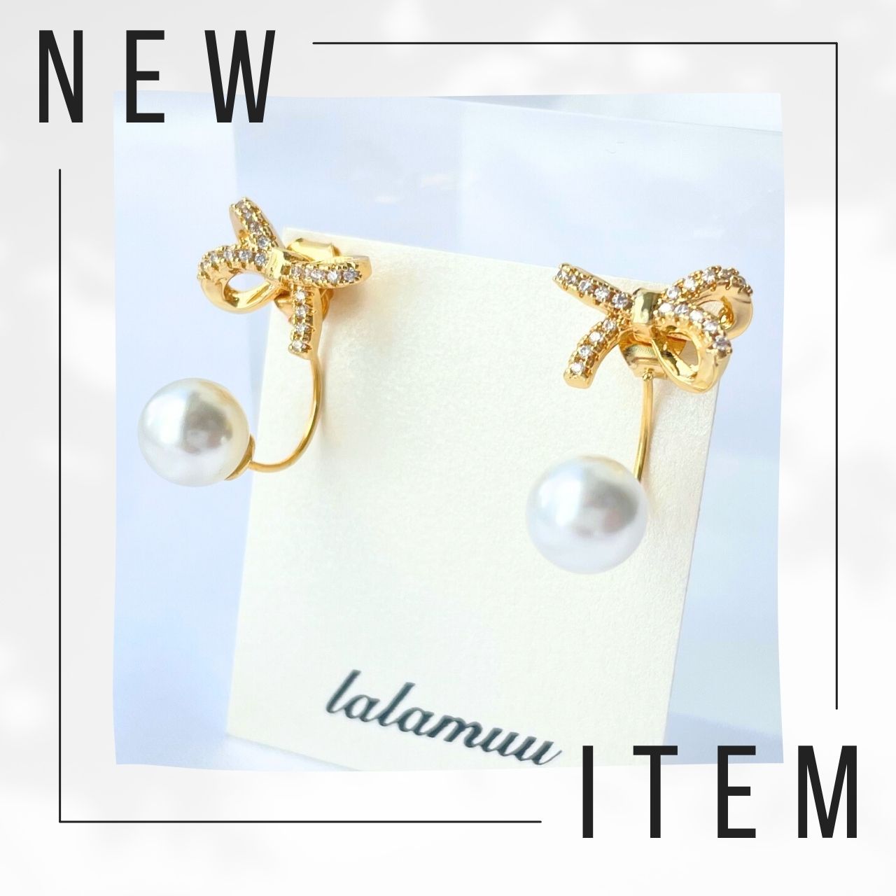 2wayリボンバックキャッチピアス A98