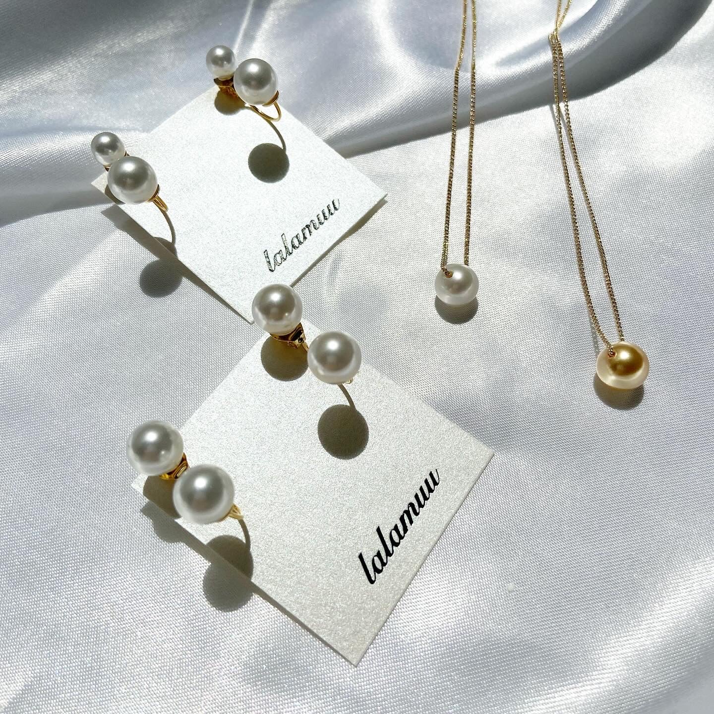 【ピアスとネックレスのセット♪】一粒パールネックレス×2wayピアス