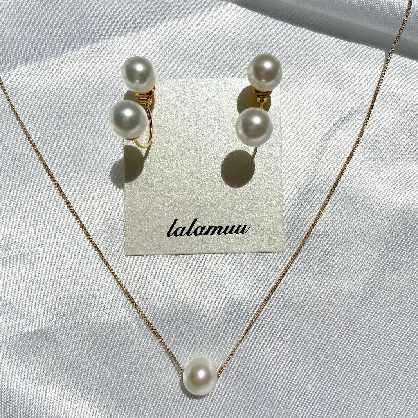 【ピアスとネックレスのセット♪】一粒パールネックレス×2wayピアス