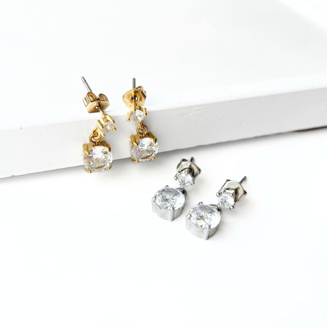 ラウンドジルコニアピアス