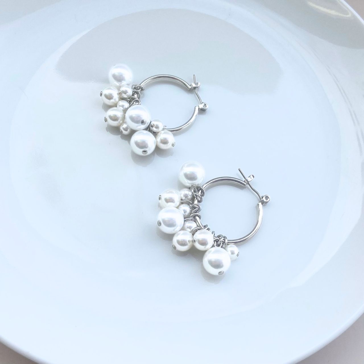バブルパールループピアス