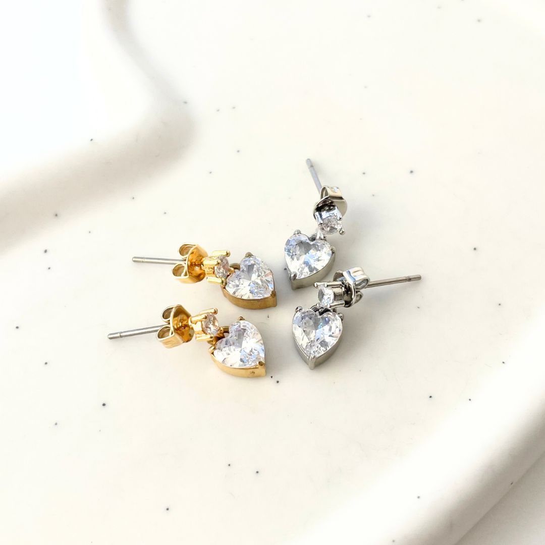 ハートジルコニアピアス