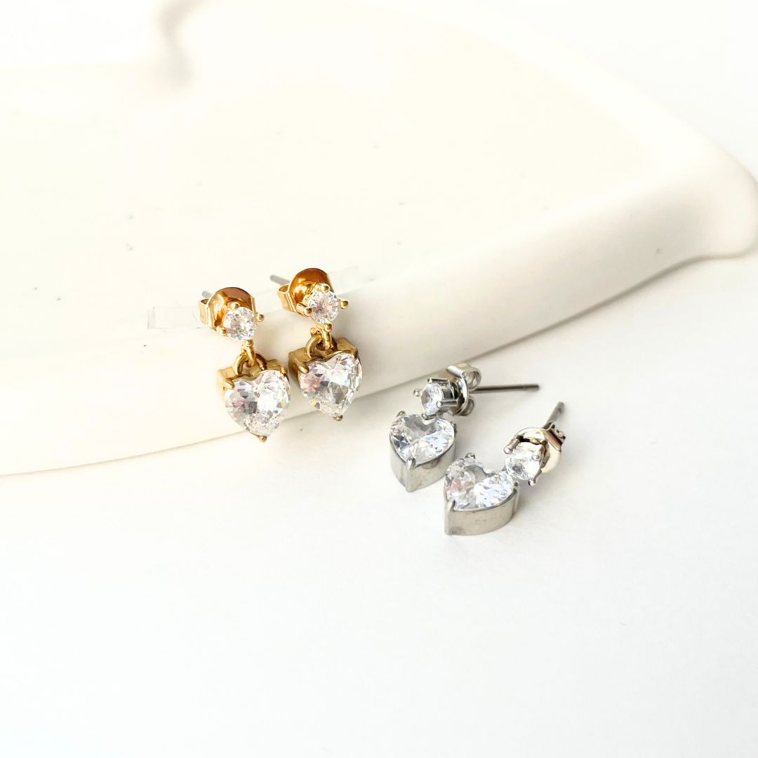 ハートジルコニアピアス