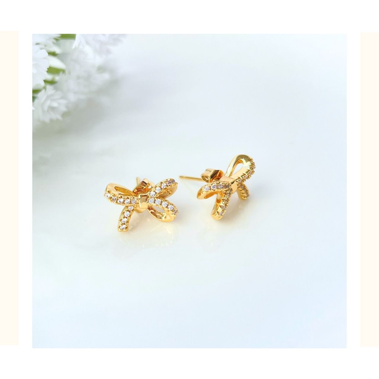 2wayリボンバックキャッチピアス A98