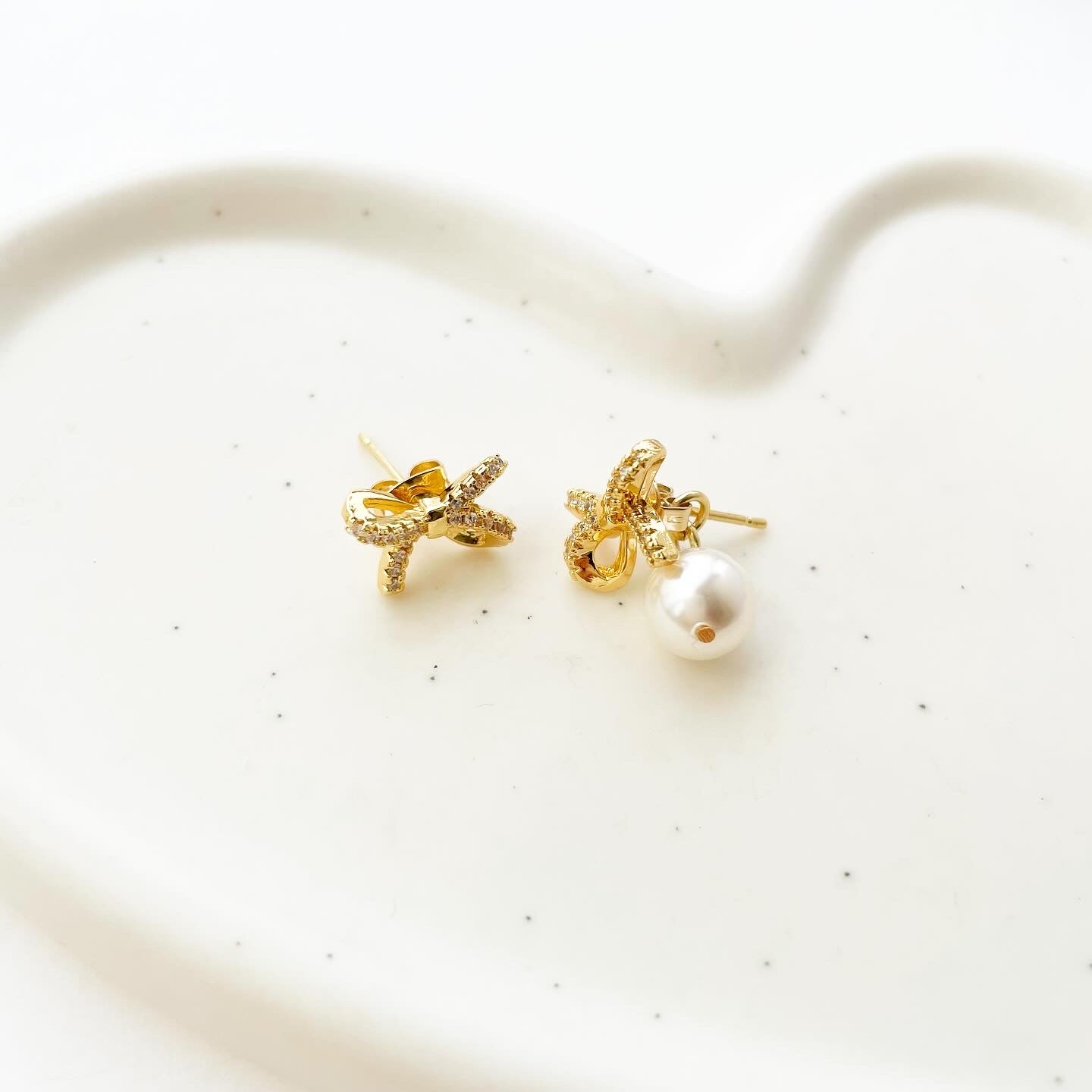 2wayリボンバックキャッチピアス A80