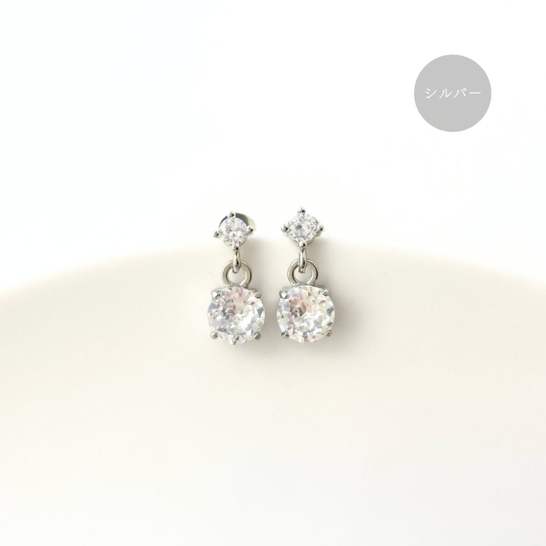 ラウンドジルコニアピアス