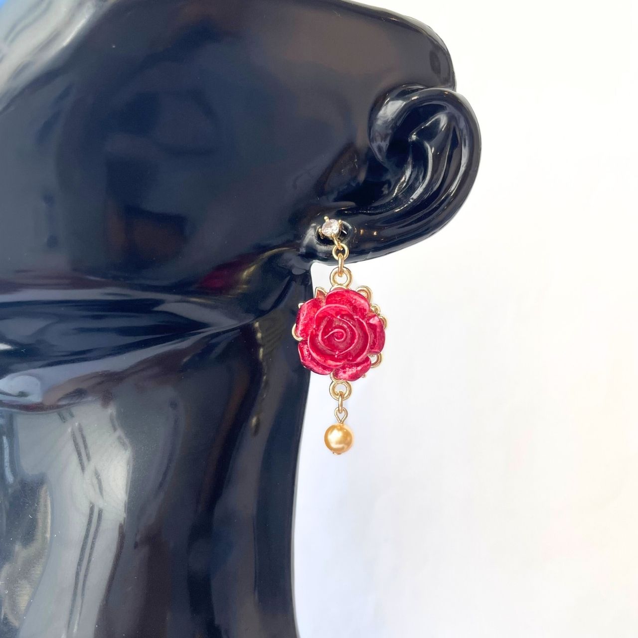 ローズパールジルコニアピアス A31