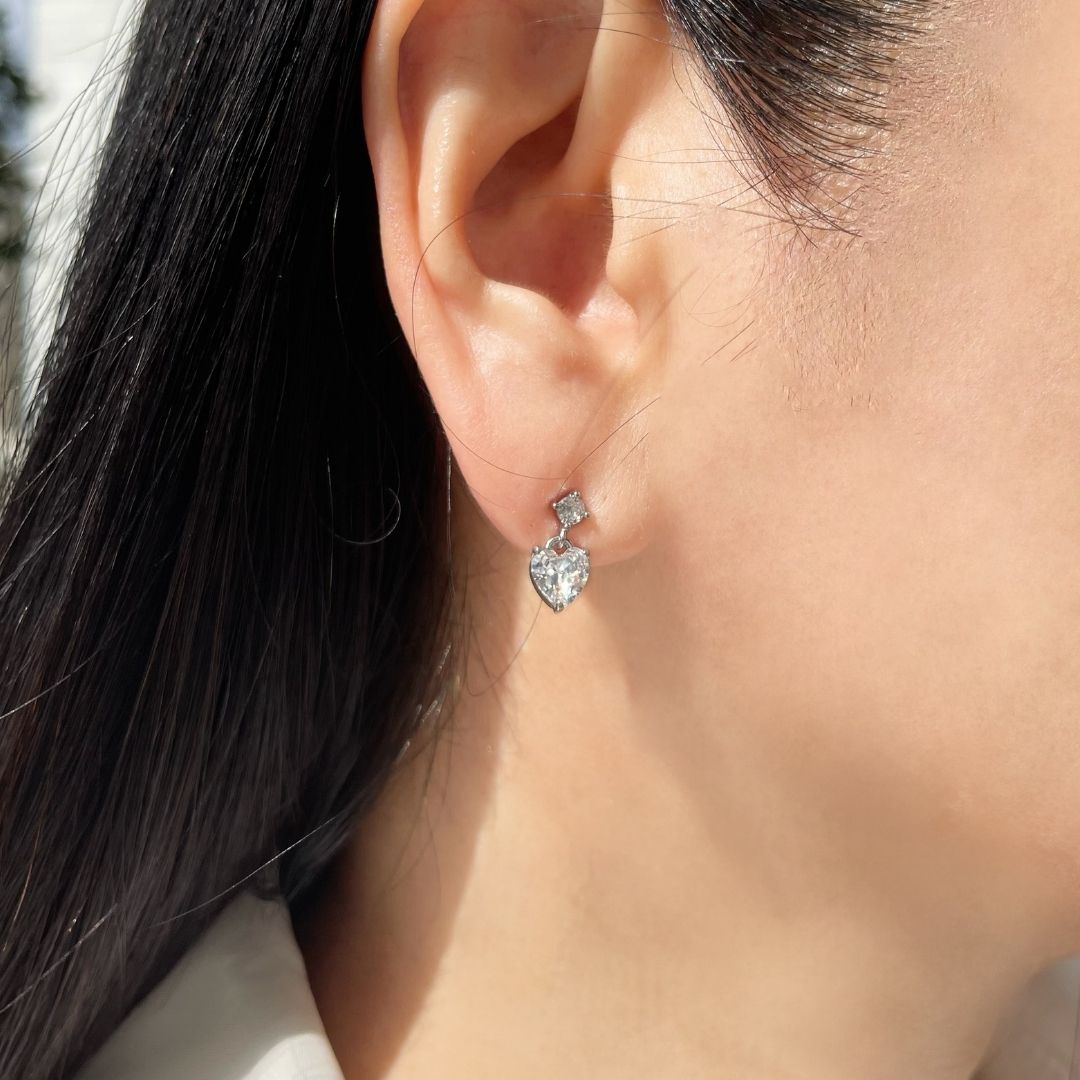 ハートジルコニアピアス