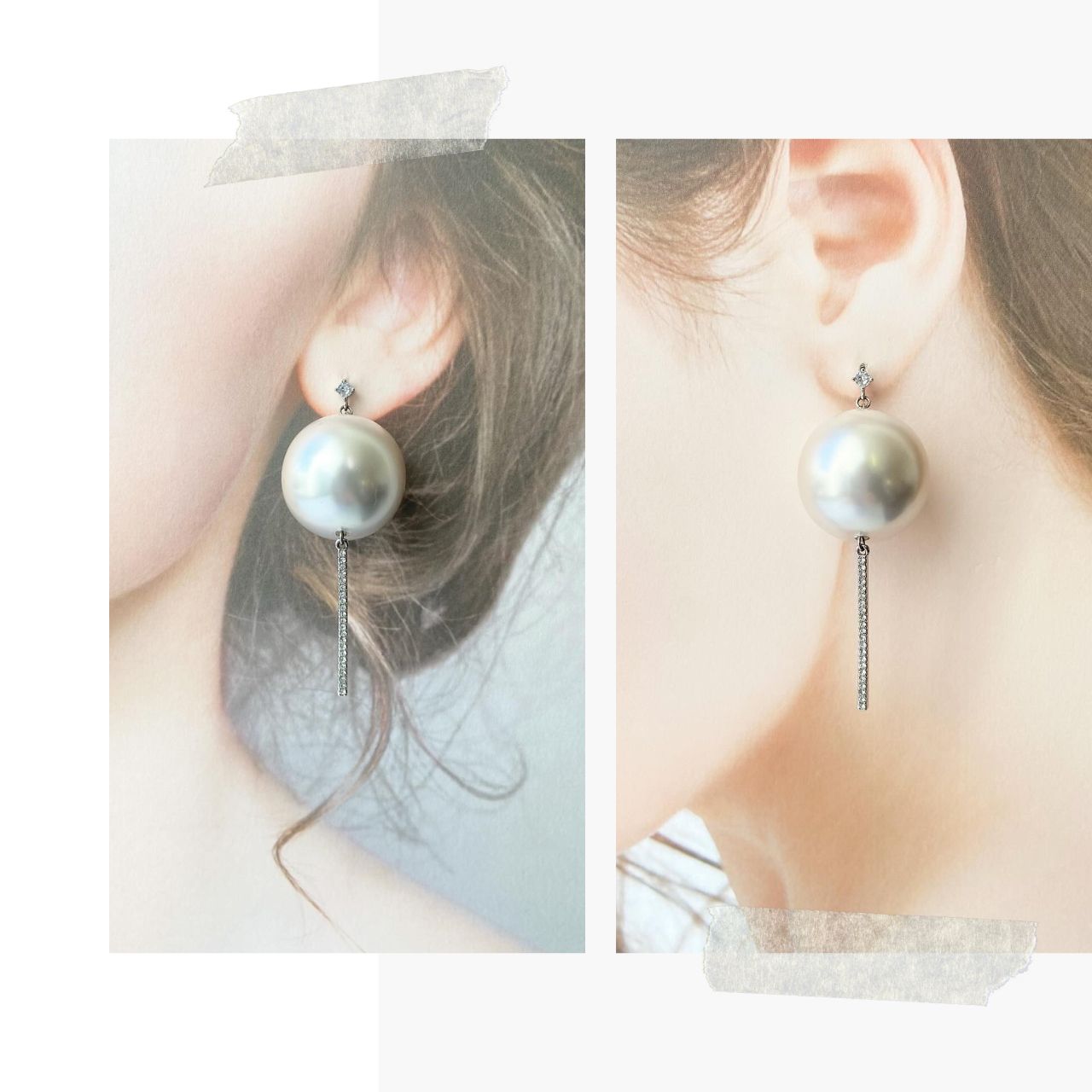 25mmパールライトストーンピアス #186