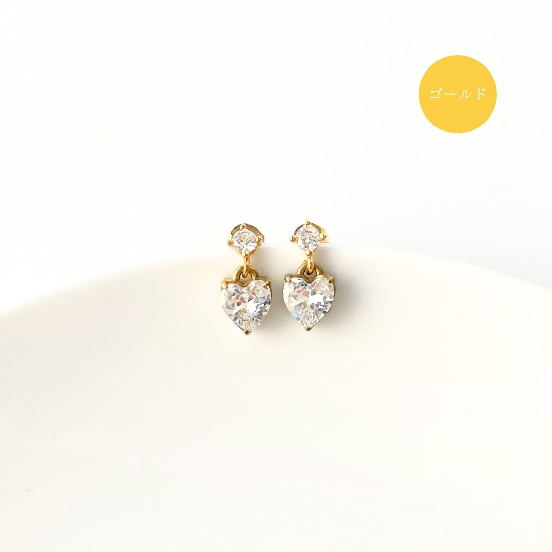ハートジルコニアピアス
