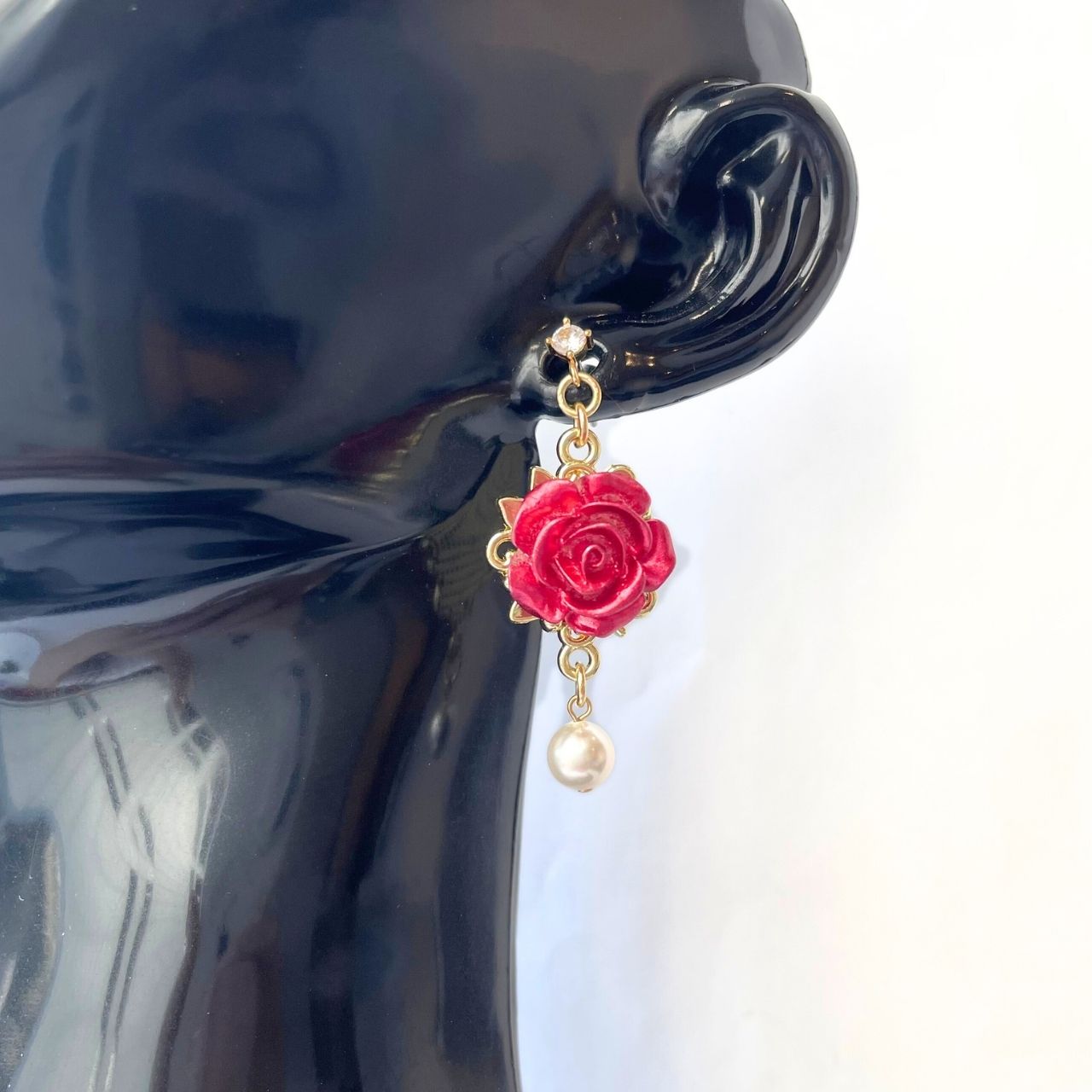 ローズパールジルコニアピアス A31