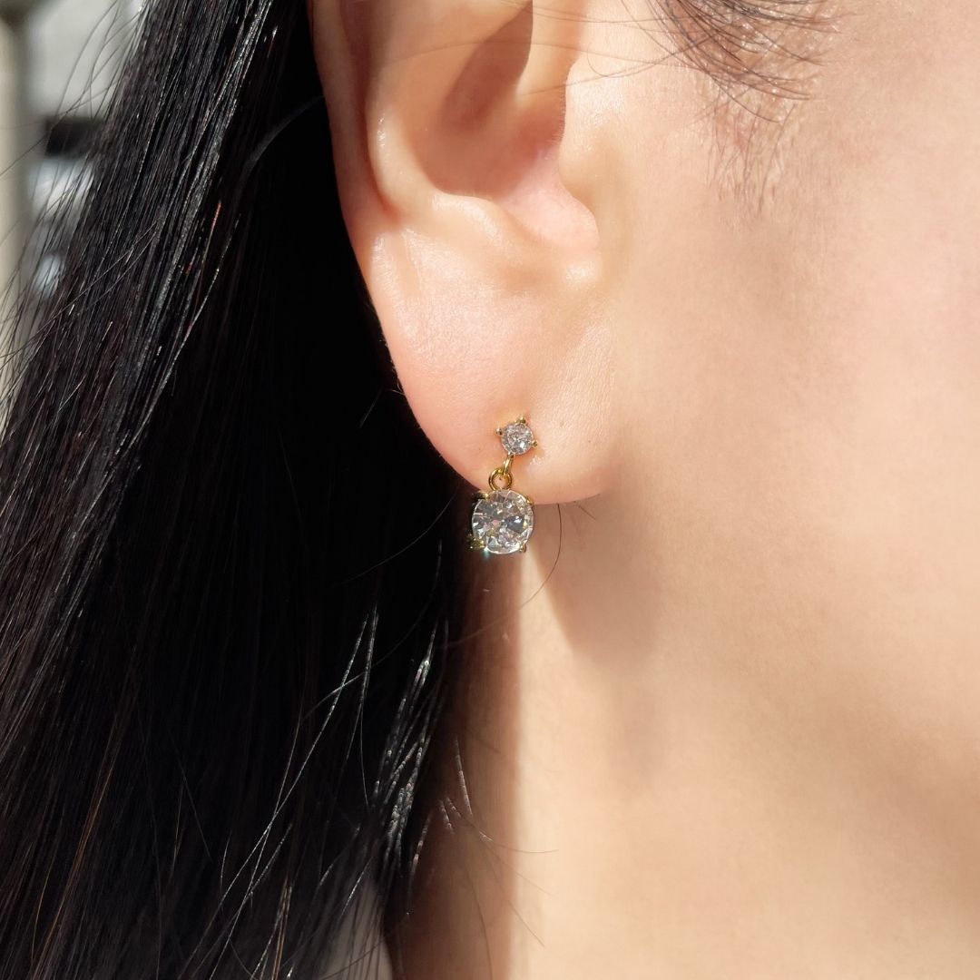 ラウンドジルコニアピアス