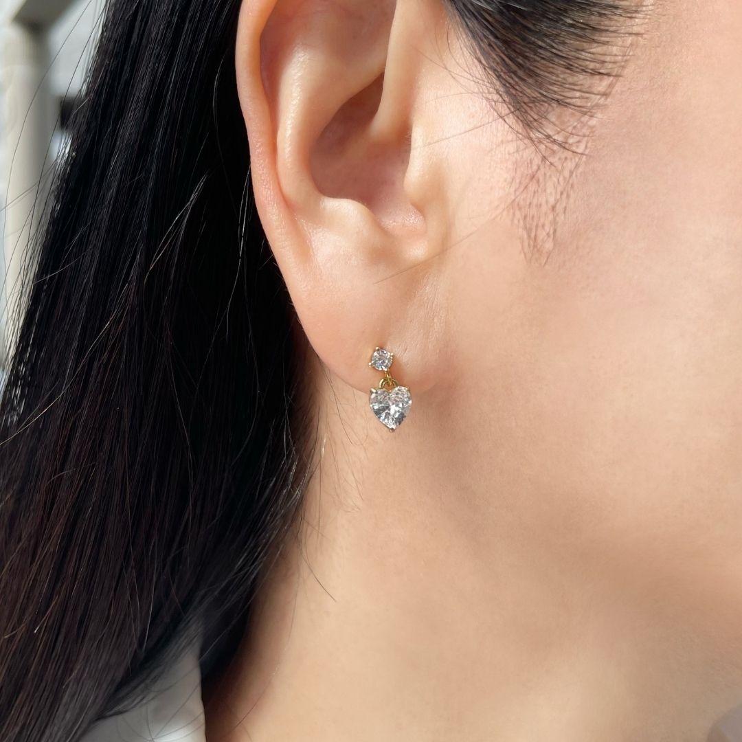 ハートジルコニアピアス