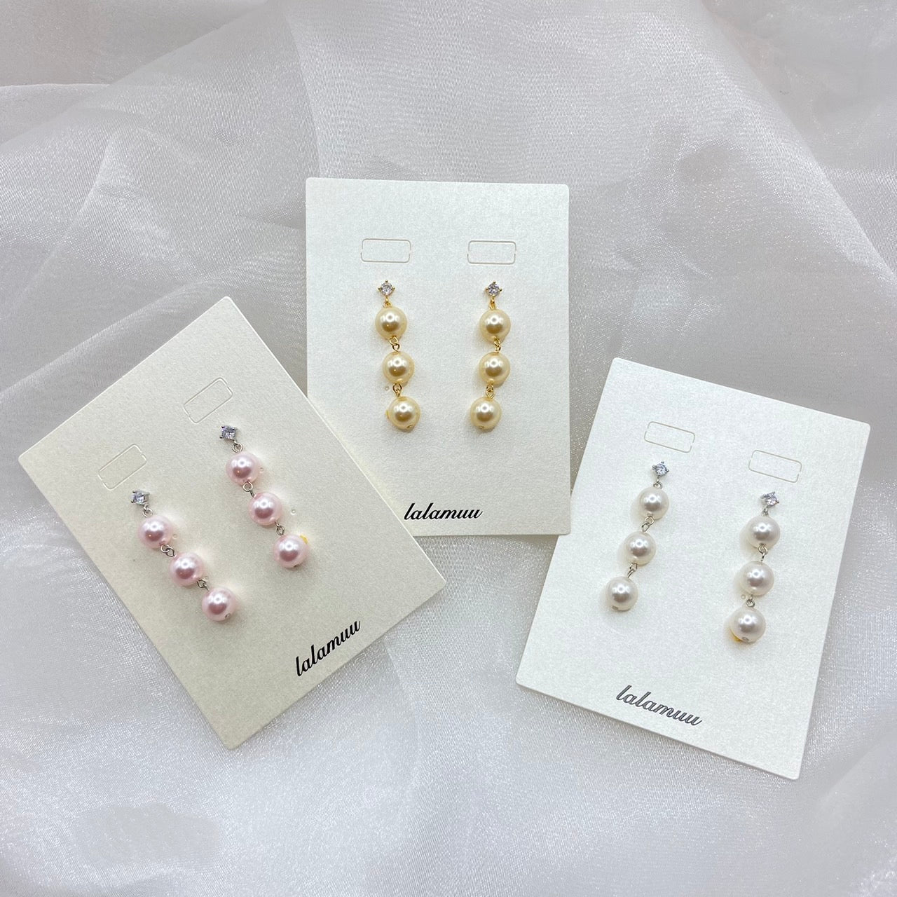 パール輝くジルコニアピアス A2