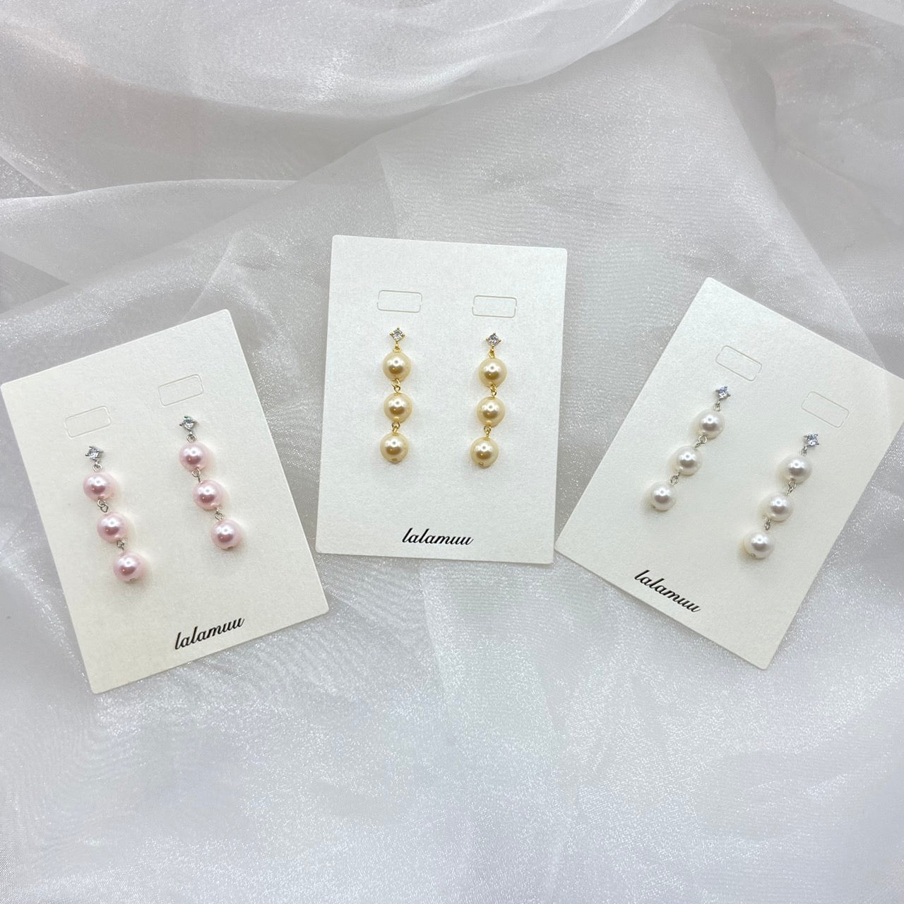 パール輝くジルコニアピアス A2