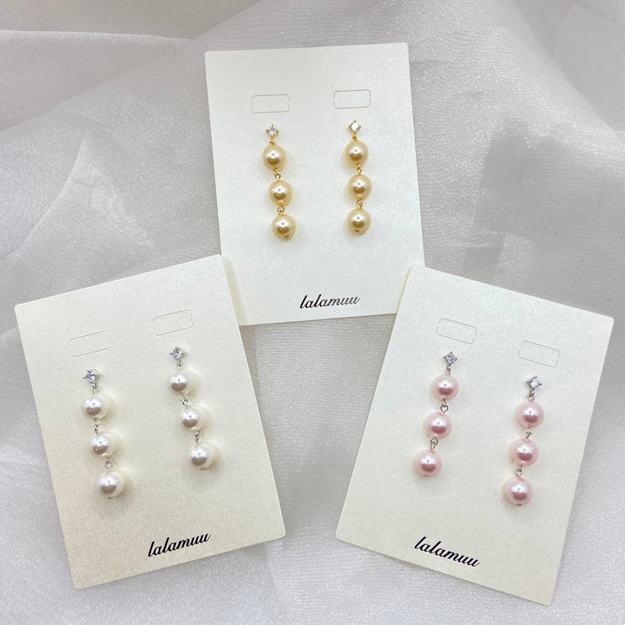 パール輝くジルコニアピアス A2