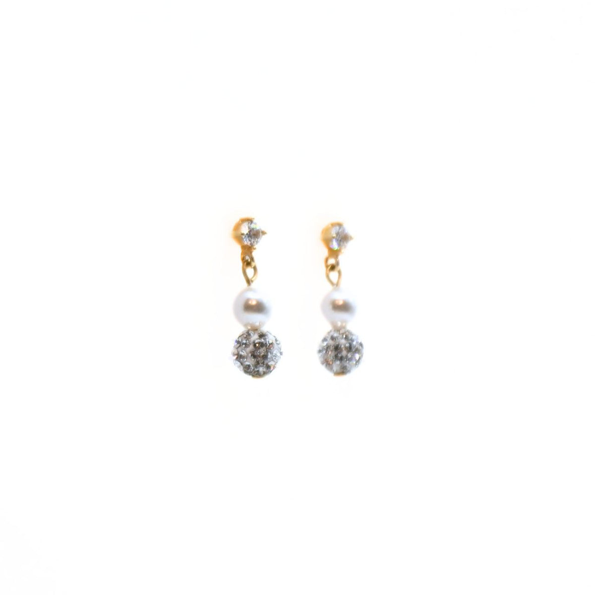 パール＆パヴェボールピアス