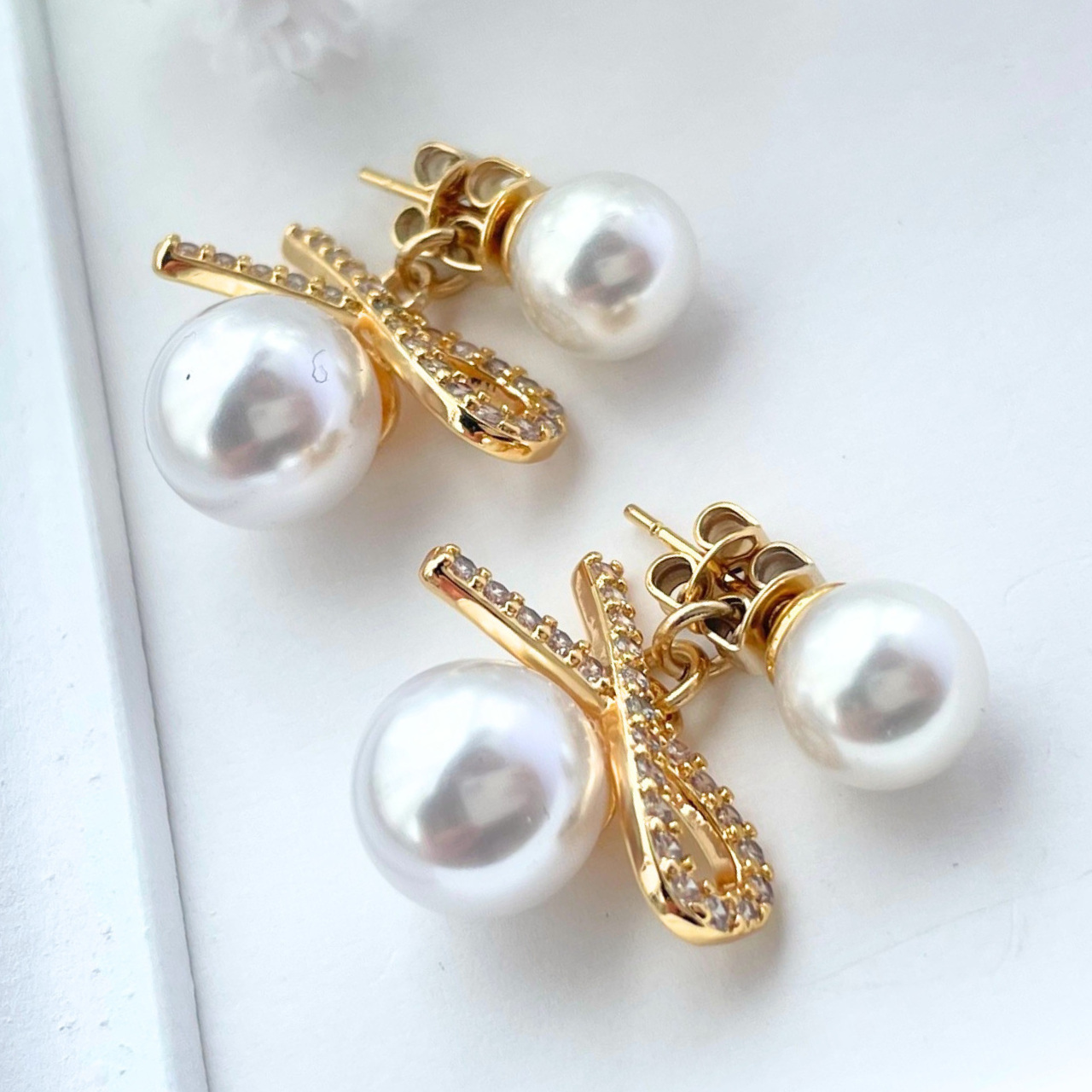 2wayパールノットピアス　A21