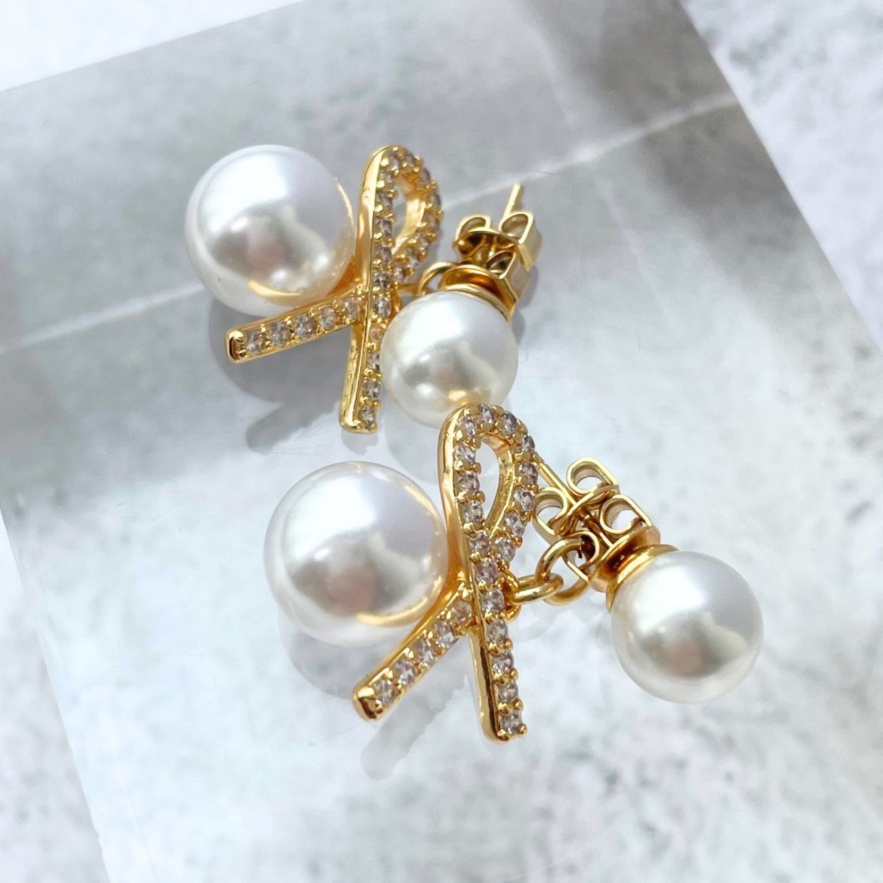 2wayパールノットピアス A21 – ハンドメイドピアス・アクセサリー通販