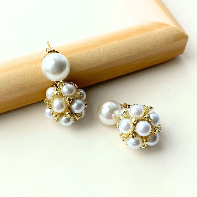 2wayパールレースピアス　A102