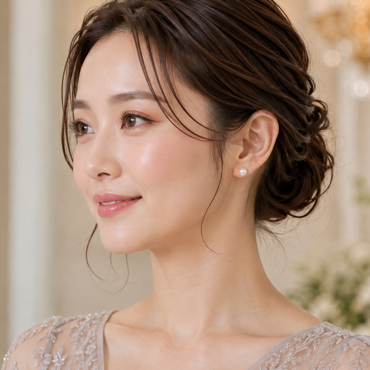 25mmパール&8mmパール2wayピアス シルバー
