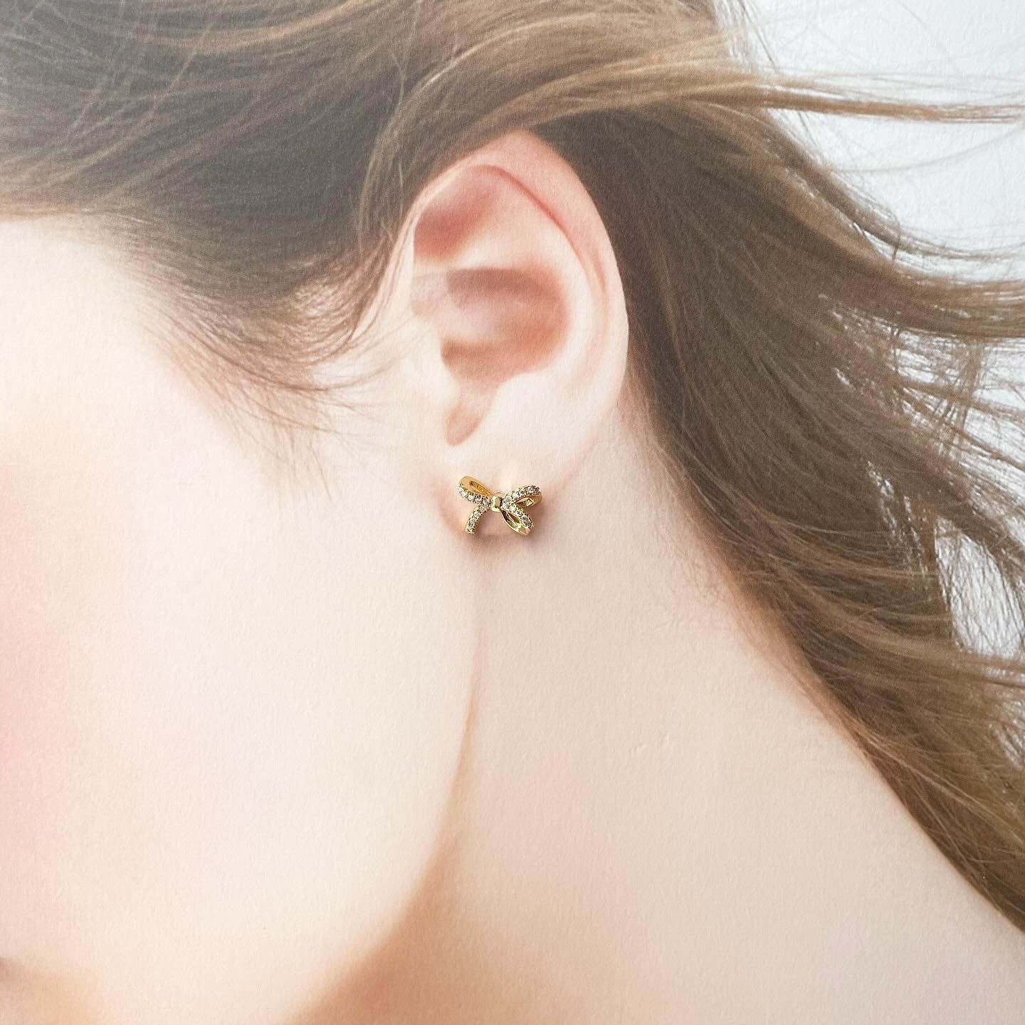 2wayリボンバックキャッチピアス　A1415