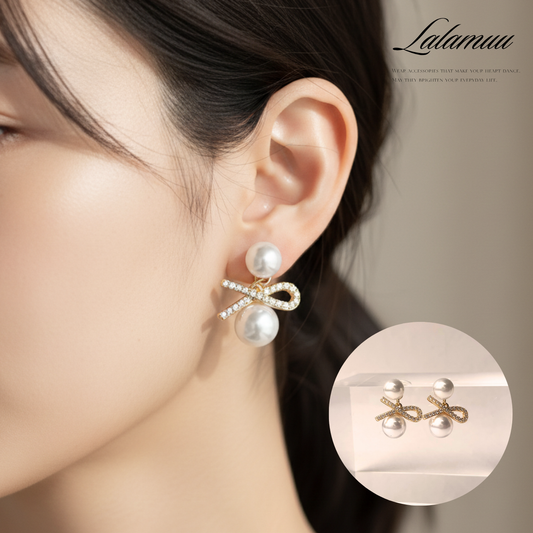 2wayパールノットピアス　A21