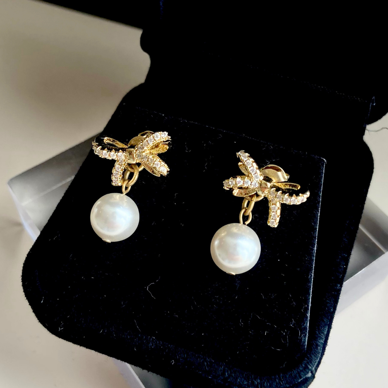 2wayリボンバックキャッチピアス