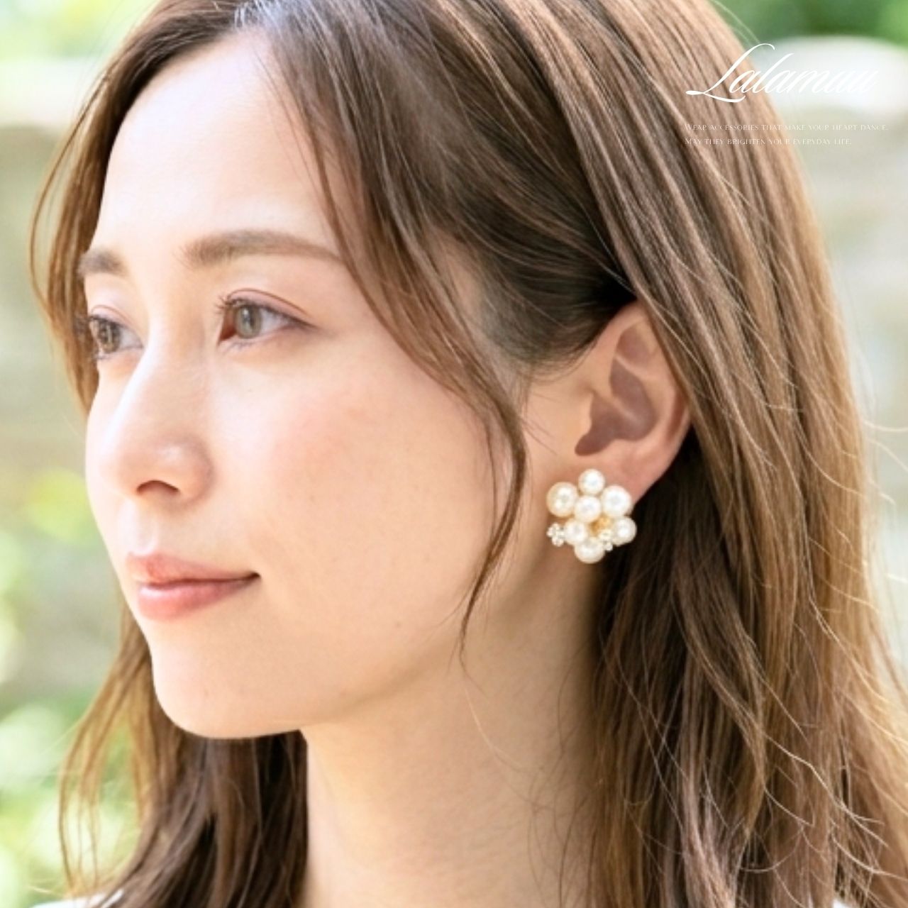 バブルパールブーケジルコニアピアス