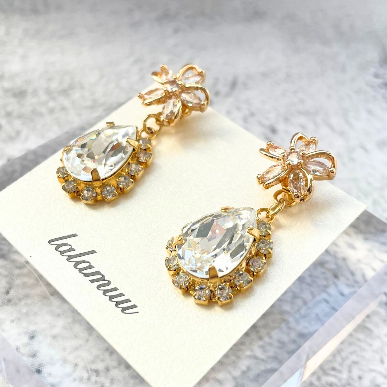 さくら×クリスタルビジューピアス　A24