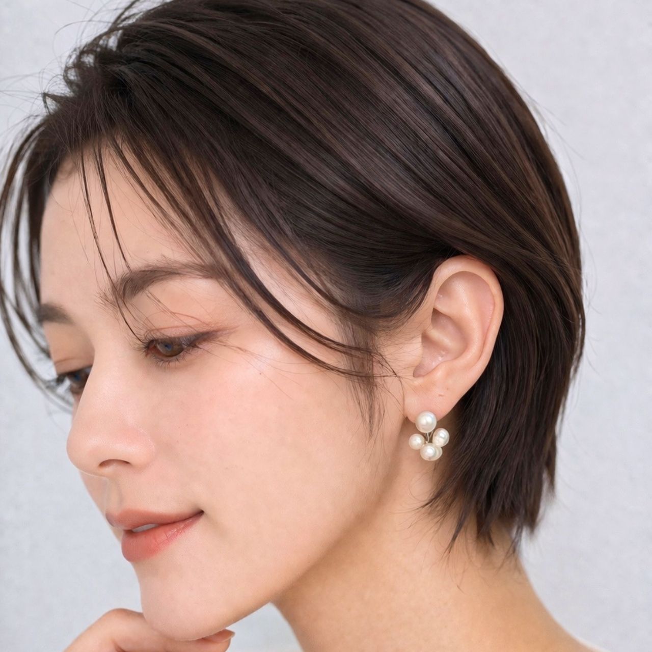 10mmパール×バブルパール2wayピアス　シルバー