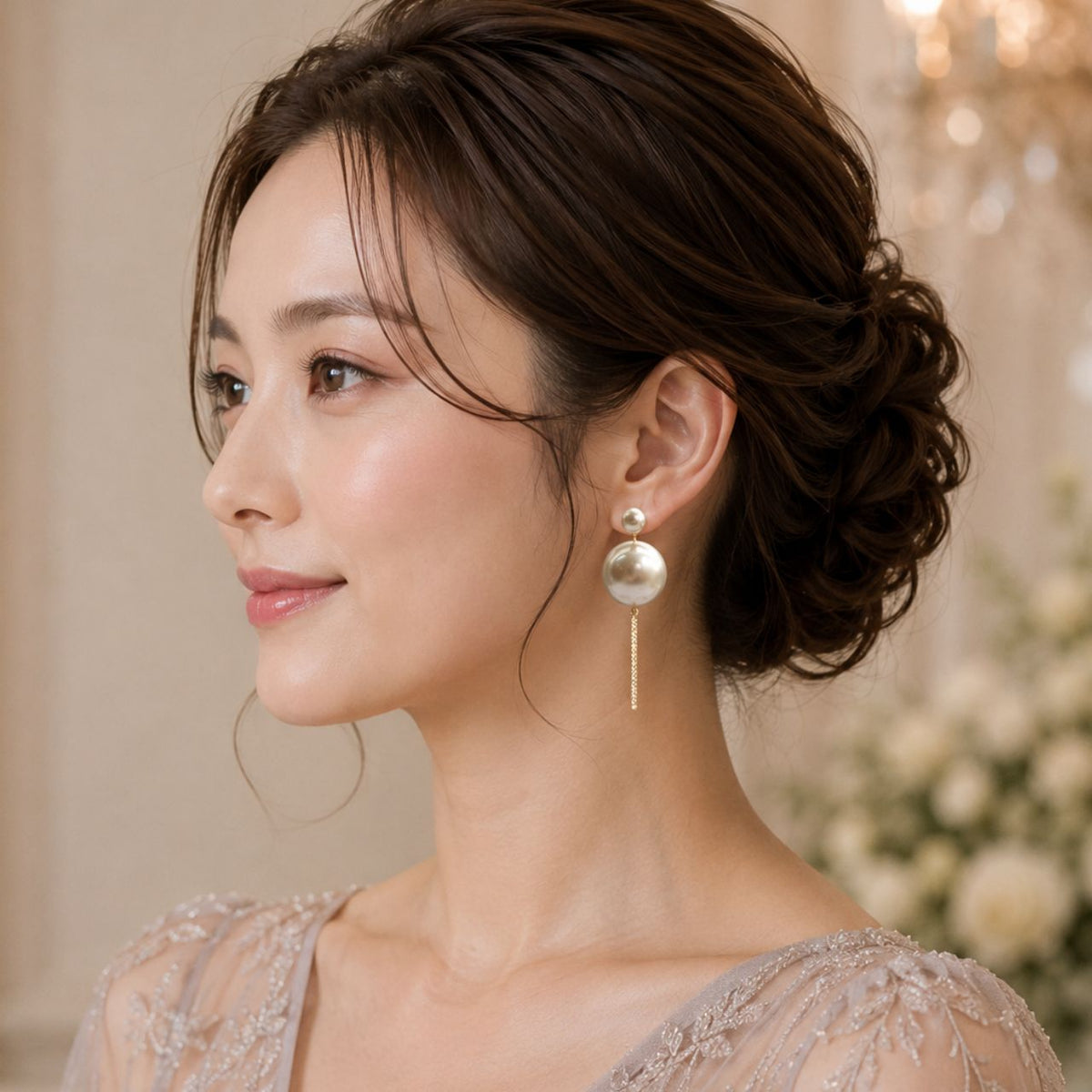 25mmパール&8mmパール2wayピアス ゴールド