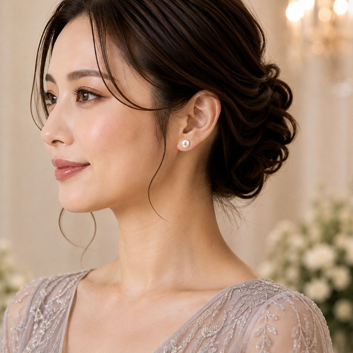 25mmパール&8mmパール2wayピアス ゴールド