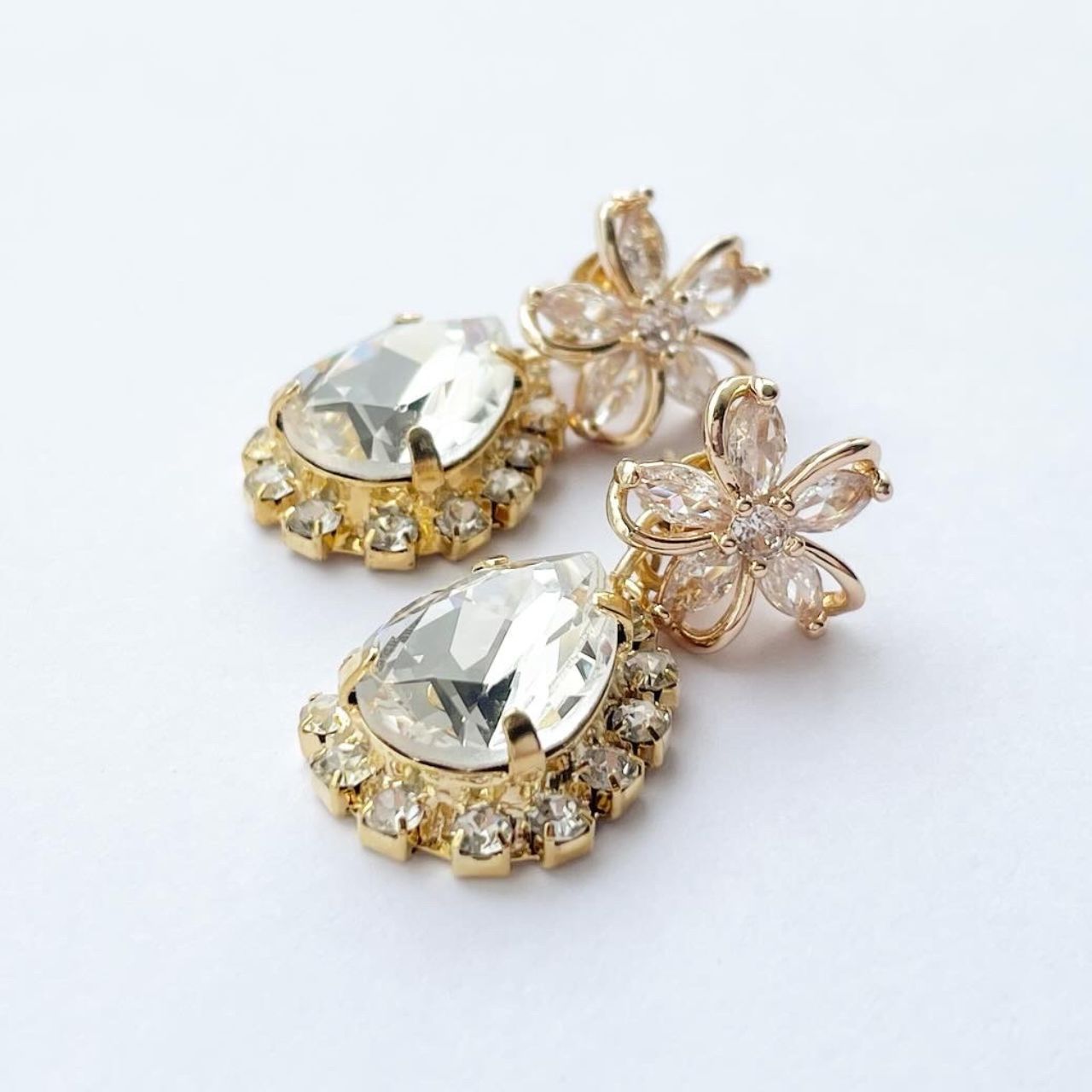 さくら×クリスタルビジューピアス　A24