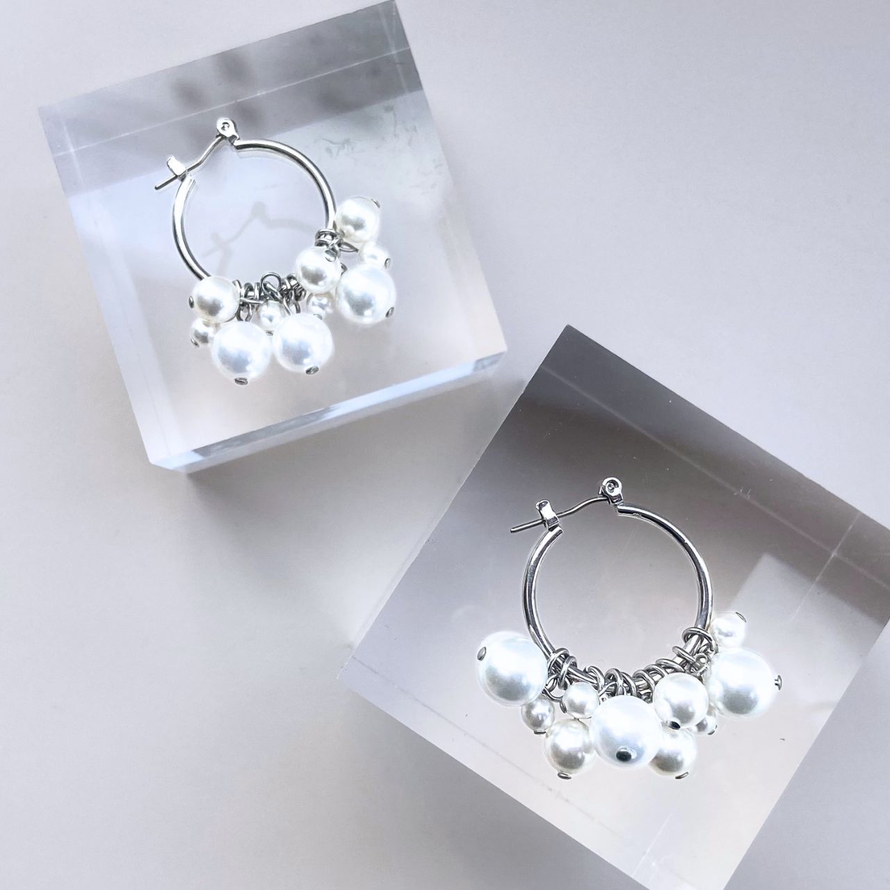 バブルパールループピアス