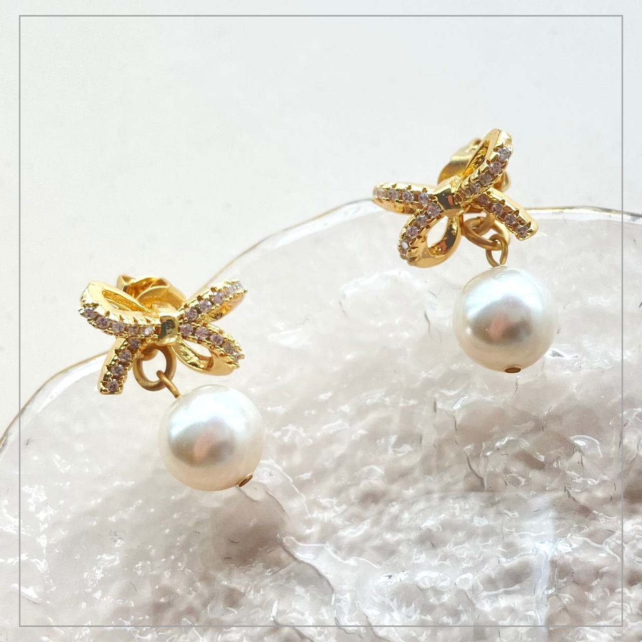 2wayリボンバックキャッチピアス
