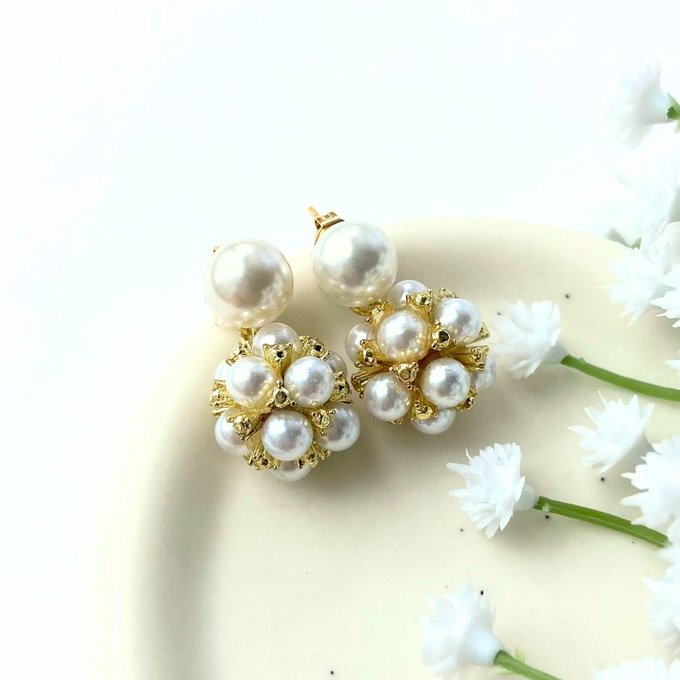 2wayパールレースピアス　A102