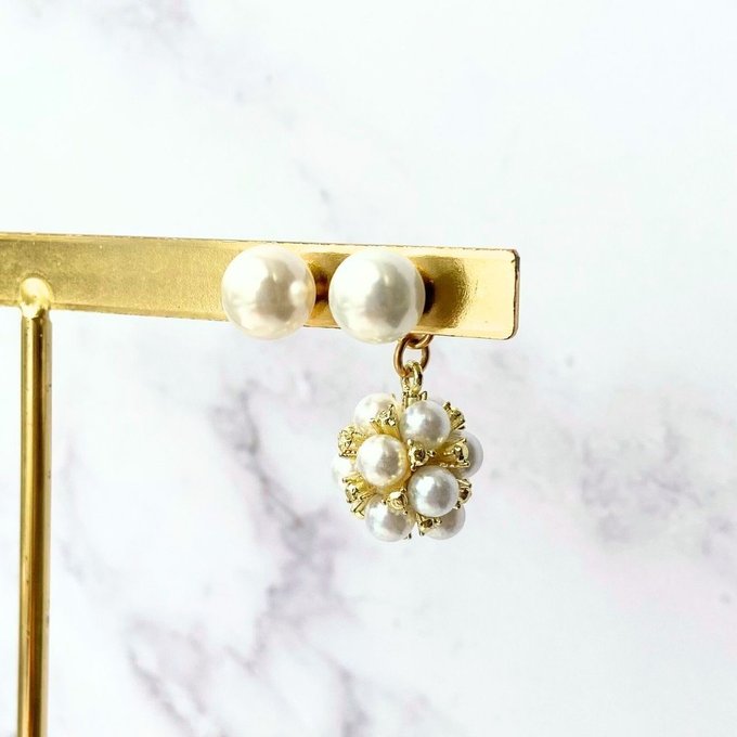 2wayパールレースピアス　A102