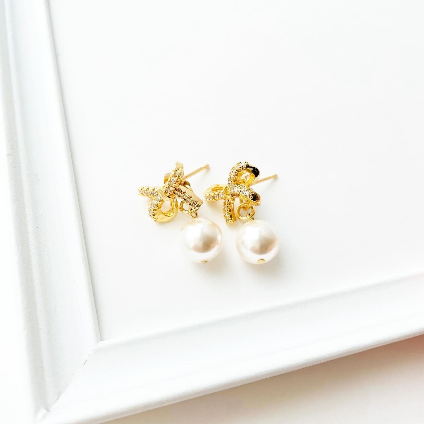 2wayリボンバックキャッチピアス　A1415