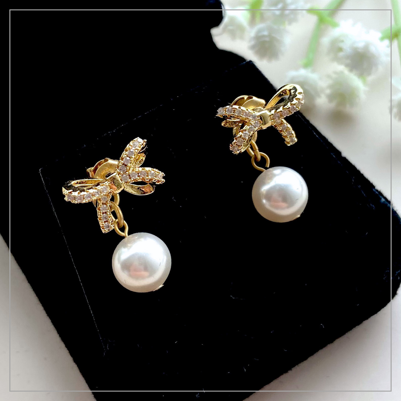 2wayリボンバックキャッチピアス