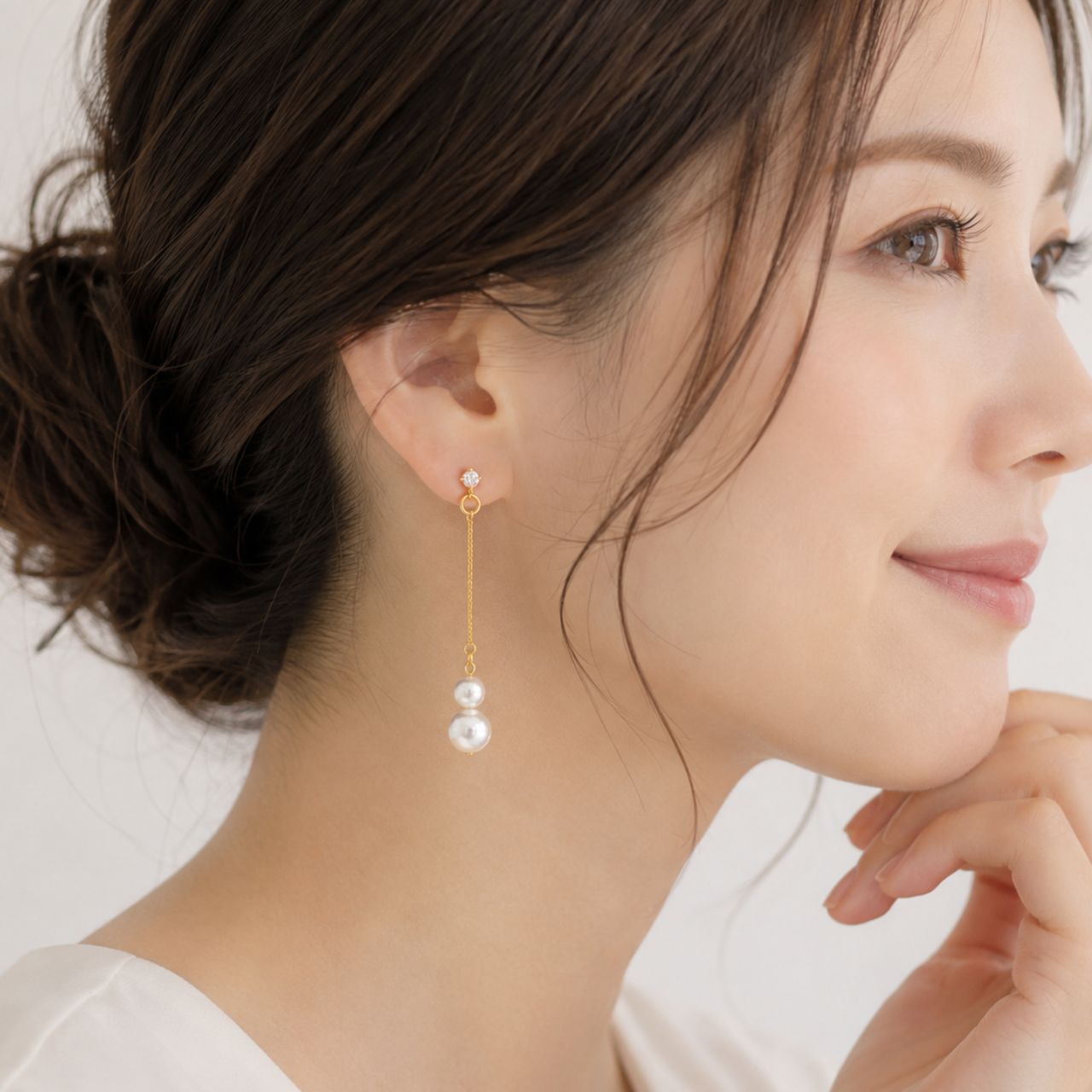パールラインジルコニアピアス・イヤリング