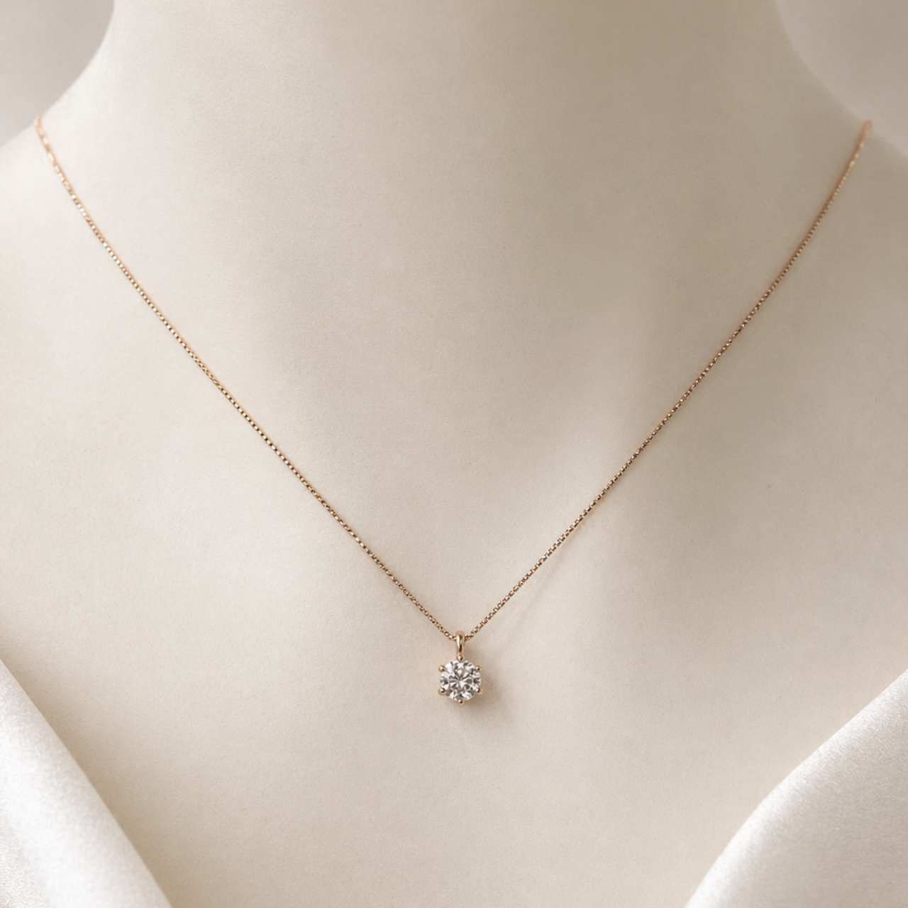K18 0.03ct ナチュラルブラウンダイヤモンドネックレス