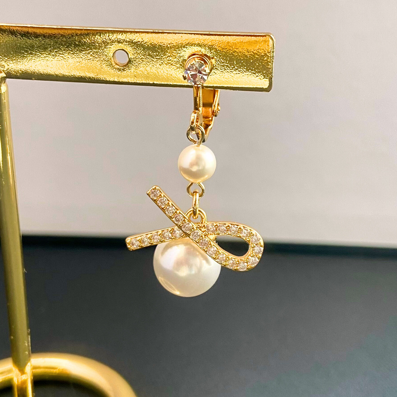 2連パールノットイヤリング